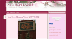 Desktop Screenshot of newhopeladies.com